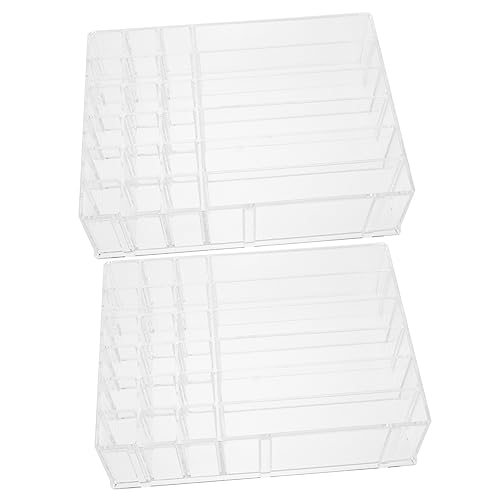 Vaguelly Organizador De Escritorio Para Cosméticos Caja Transparente Multi Grid Para Maquillaje y Pequeños Objetos Estante De Almacenamiento Versátil y Práctico
