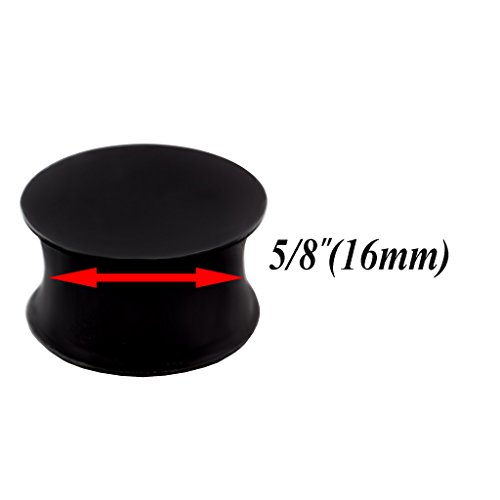 3 Pairs Ear Plug Skin White Black Sili Double Flare Earring Solid Gauges Ears Tunnel Exper Piercing More Size Options2