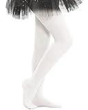 Stelle Girls Ballet Dance Students School Footed Tight (Toddler/Little Kid/Big Kid), (White, 6-8Years)