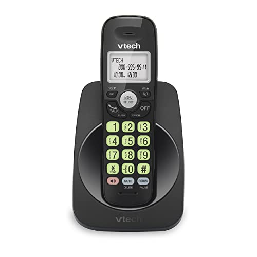 [New] VTech VG131-11 DECT 6.0 Cordless Phone – Bluetooth Connection, Blue-White Display, Big Buttons, Full Duplex, Caller ID, Easy Wall Mount, 1000ft Range (Black)