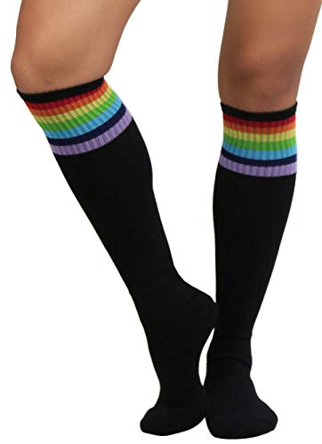 Image of ToBeInStyle Women's Knee High Socks with Striped Top