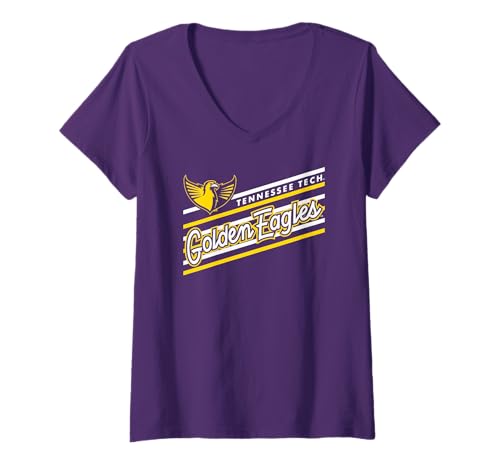 Womens Tennessee Tech Golden Eagles Retro Performer Purple V-Neck T-Shirt