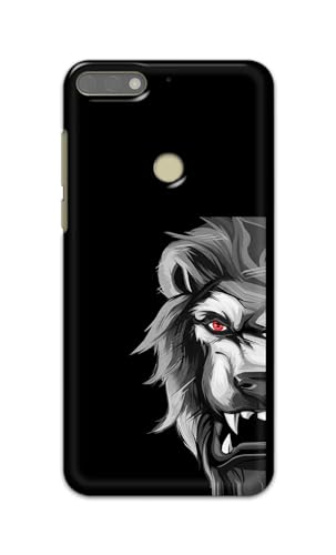 Image of PRINTFIDAA Printed Hard Back Cover Case for Honor 7C | Huawei Y7 Prime 2018 | Huawei Y7 2018 | Nova 2 Lite Back Cover (Angry Lion) -112