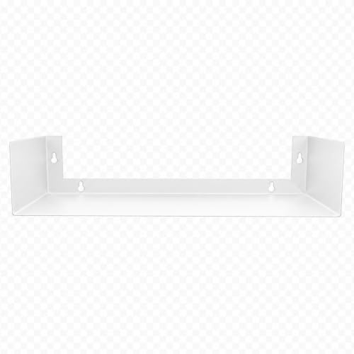 Image of myl White Metal Wall Mounted Floating Shelf, U-Shape Storage Rack