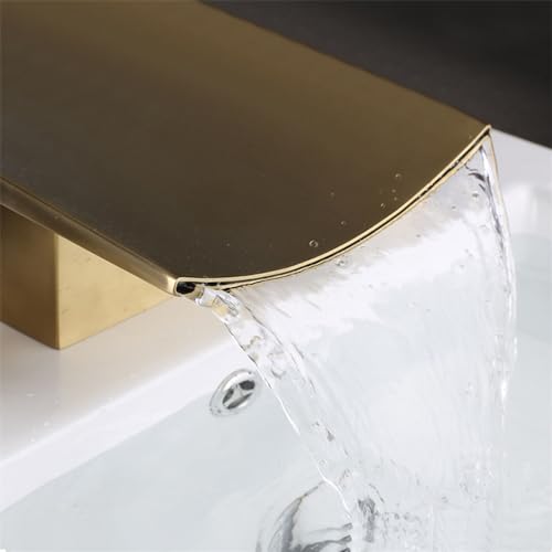 Robinet cascade lavabo salle de bain mitigeur évier 3 trous brossé - 6