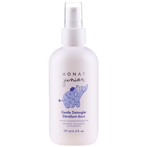 MONAT Junior™ Gentle Detangler – Safe and tear free Hair Detangler Spray for children. All Natural Tear-free, Sulfate & Paraben-free- Net Wt. 177 ml e / 6 fl. Oz.