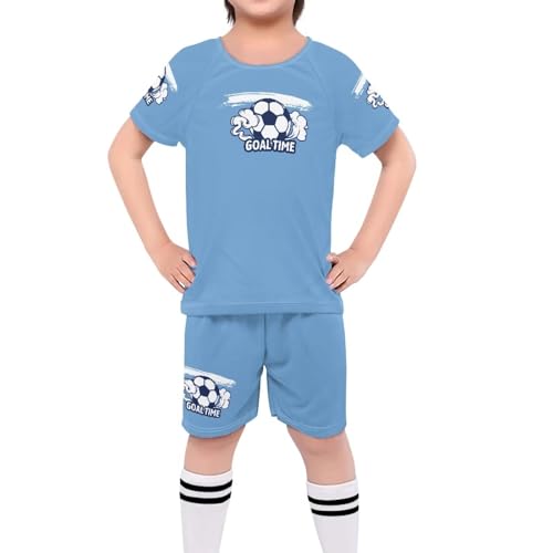 ORGYPET Goal Time Soccer Jerseys for Kids Soccer Uniforms for Boys Soft Cozy Breathable 2024 Trendy Kids Soccer Jerseys Children's Football Suit Breathable Fabric for All Day Wear, 2XS