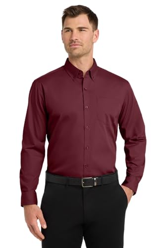 Image of Port Authority Men's Long Sleeve Carefree Button-Down Poplin Shirt
