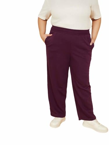 Image of Max Plus Size Women Solid Athleisure Track Pants, Regular Fit