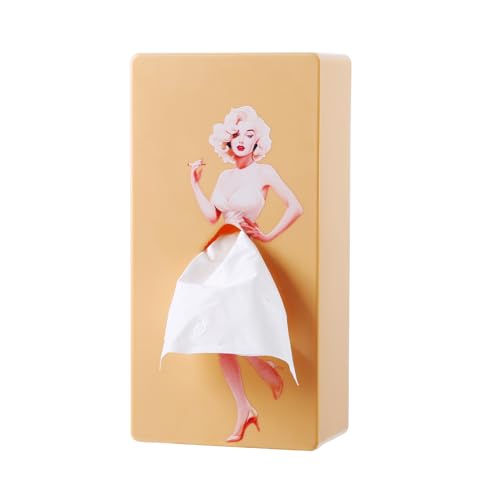 Tissue Boxes/Tissue Holder,Funny Vintage Lady Up Dress Design for Facial Tissues, Napkins, Office Countertops,Skirt Tissue Holder Funny Gifts Beige