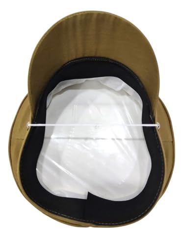 Image of BookMyCostume Police Inspector Commissioner Khakhi Cap for Boys and Men Adults Brown