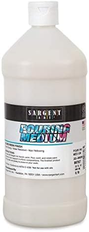 Sargent Art Pouring Acrylic Medium 32 oz, Pouring Medium, Gloss Resin Finish, Quick Drying, Water Resistant, Non Yellowing, Random color