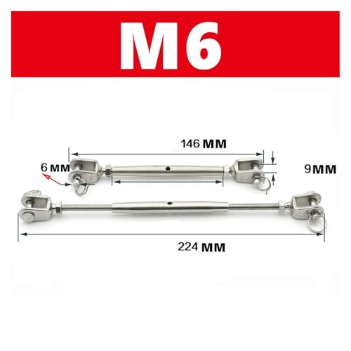 Tensor de Cuerpo Cerrado mandíbula giratoria M6 de acero inoxidable 304 para aparejo miniatura 2