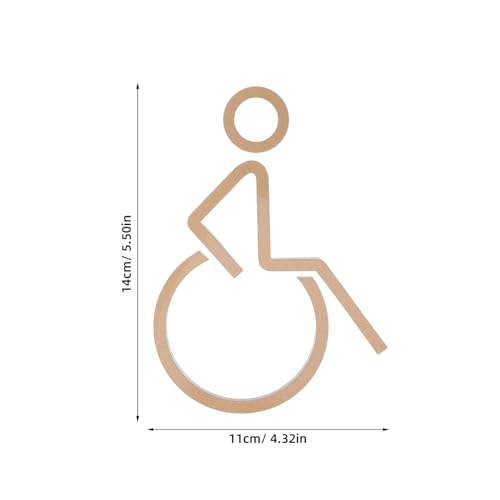 Panneau acrylique doré de toilettes handicapés pour bureaux et commerces