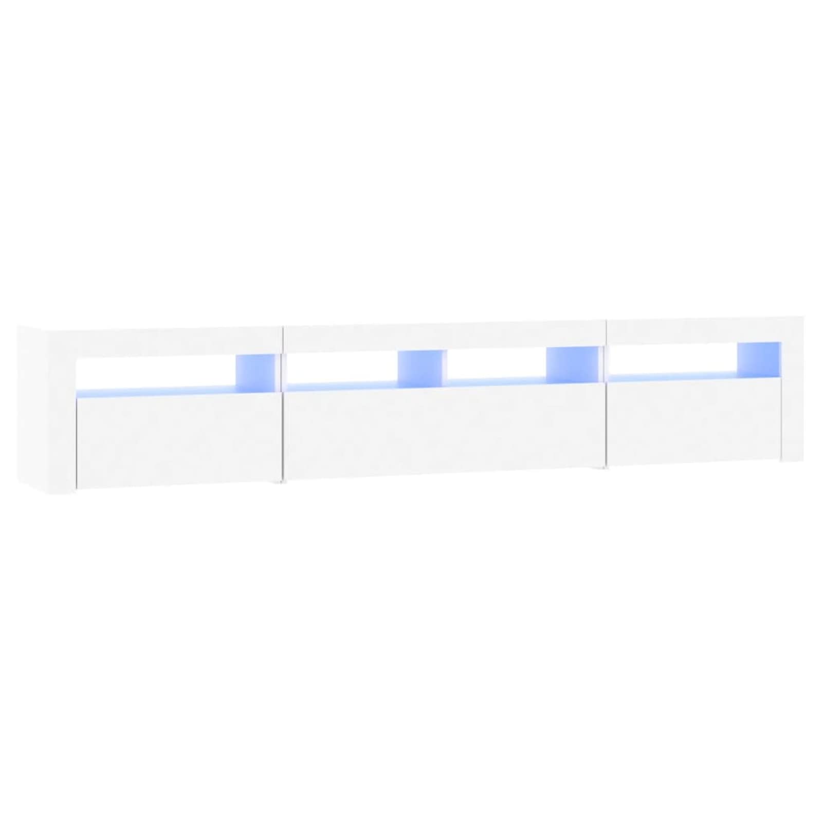 TV Stand Modern White LED Lights Living Room - Dettaglio