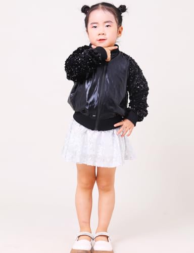 Girls Velvet Sequin Jackets Bomber Kids Sparkle Outwear Toddler Boys Glitter Sleeve Shiny Metallic Coat Birthday4