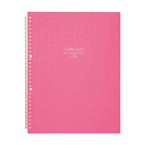 リヒトラブ クリヤーブック 交換式 A4 30穴 10枚ポケット CUBE FIZZ ピンク 不透明 N6482-12