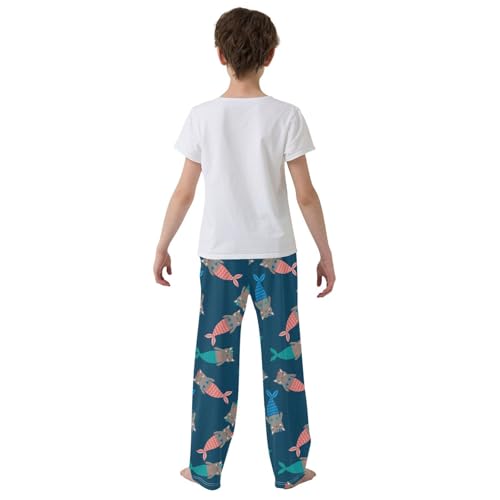 Cute Mermaids Funny Cats Boys Pants for Kids Jogger Pants with Pockets S-XL3