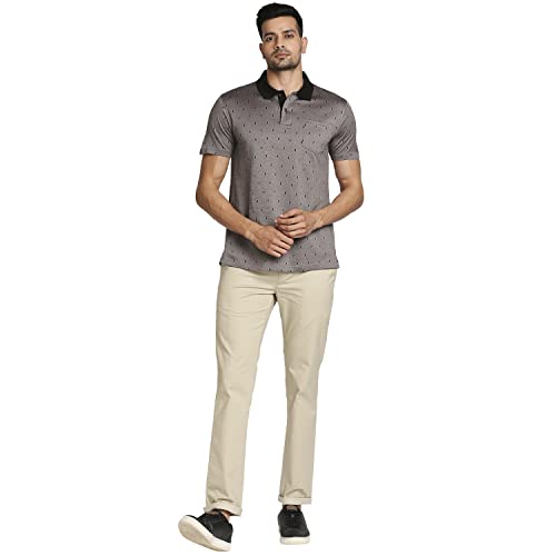 Image of Colorplus Men's Pure Cotton Solid Pattern Classic Fit Polo Neck Half Sleeve Casual T-Shirt