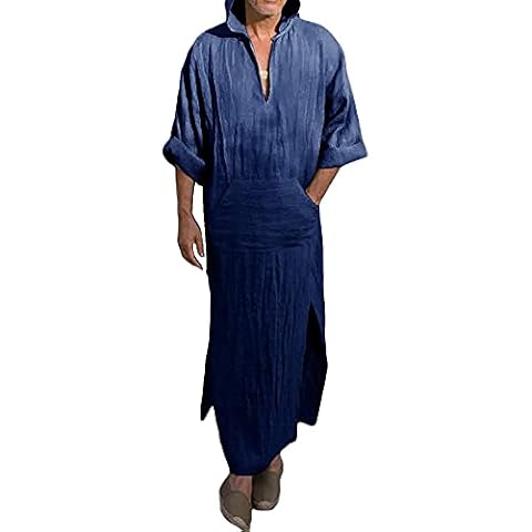 YAOHUOLE Men's V-Neck Long Sleeve Robe Cover
