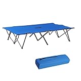 Outsunny Double Camping Cot for Adults with Portable Carrying Bag