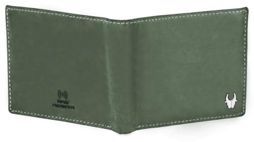Image of WildHorn Gift Hamper for Men I RFID Protected Leather Wallet & Belt Combo Gift Set I Gift for Friend, Boyfriend,Husband,Father, Son Etc (Jade Black & Green Hunter)