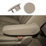 Tecledsn 2PCS Armrest Cover Cap, 15279689 15279690 Left or Right Armrest Handle Trim Bolt Rear Seat Cover Cap, Car Interior Accessories Replacement for Chevy Tahoe, GMC, Cadillac Escalade (Beige)