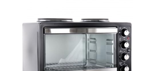 Central XL Toaster Oven and Broiler with Dual Solid Element Burners in Black