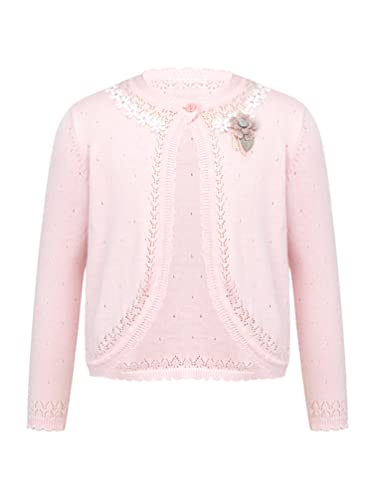 Kids Girls' Long Sleeve Lace Bolero Cardigan Shrug Flower Girl Dress Cover up Applique Outerwear