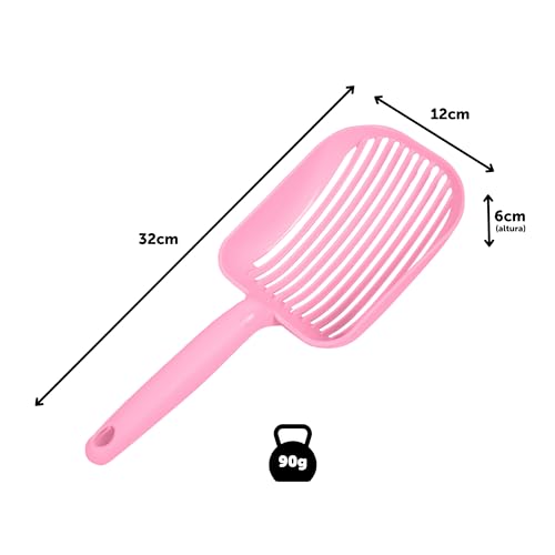 PET GAMES - Pazona higiênica com cantos arredondados e cabo ergonômico para gatos - Rosa