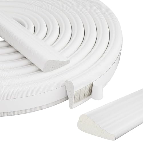 Ymoilaky Wedge-Shape Window Weather Stripping Door Seal, 118” Foam Winter Insulation Strip for Exterior Front Door Frame Window Soundproofing Noise Cancelling Window Inserts, White