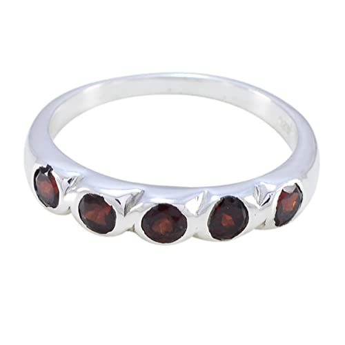 Bague de fête des pères en argent sterling 925 et pierres précieuses rondes