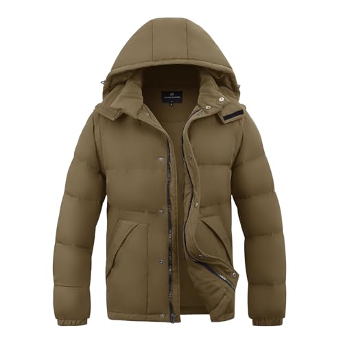 WEEN CHARM Men's Removable Sleeves Winter Coat Puffer Vest Waterproof Parka Jacket Warm Thicken Ski Coat with Removable Hood3