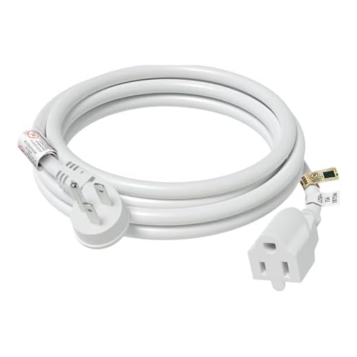 FIRMERST 6 Feet 1875W 15A Flat Plug Low Profile Extension Cord 14 AWG White, UL Listed