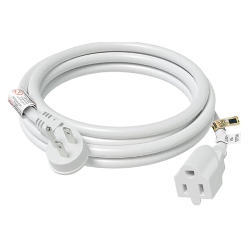 FIRMERST 1875W 6 Feet 15A Flat Plug Low Profile Extension Cord 14 AWG White, UL Listed