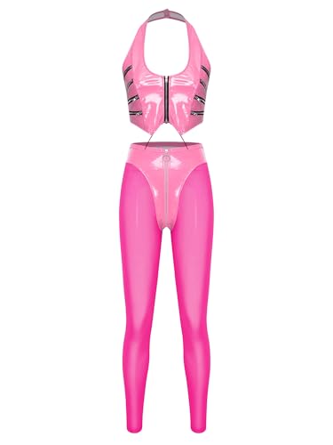 Pantalones trajes de rave y top con cremallera para ajustar a tu medida 3