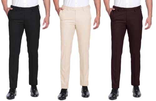 Image of Men's Slim Fit Formal Trousers | Office & Business Wear Pants For Men