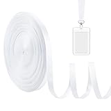 NBEDAS 358 ft White Polyester Sublimation Webbing, Heat Transfer Printable Blank Strap Roll for Lanyards ID Badges, Sewing DIY Craft Projects, 20mm
