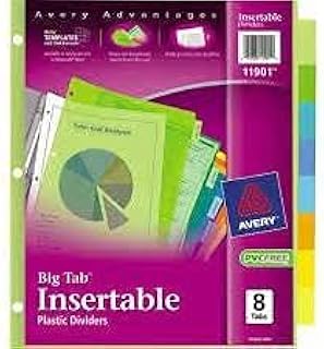 Avery Big Tab Insertable Plastic Dividers, 8-Tabs, 12 Sets