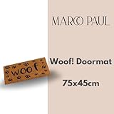 Marco Paul Coir Door Mat - 75 x 45cm - Decorative Indoor Front Door Floor Mat Entry Dirt Trapper Rug Outdoor Boot Scraper Non Slip Backing Doormat (Woof!) - Image 3