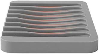 Anwenk 3-Pack Soap Holder for Shower Waterfall Drainer - Flexible Silicone for Shower/Bathroom/Kitchen/Counter Top, Keeps Soap Bars Dry & Clean - Easy to Clean - Grey