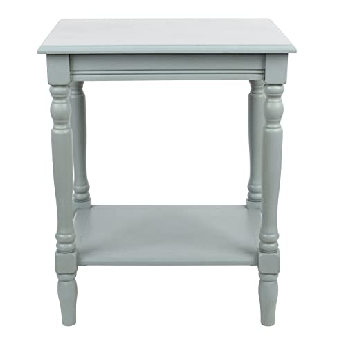 Image of Decor Therapy Simplify Wood Accent Storage Shelf End Table, Traditional Style, Ice Blue - (24 x 19.5 x 15.75 inch)