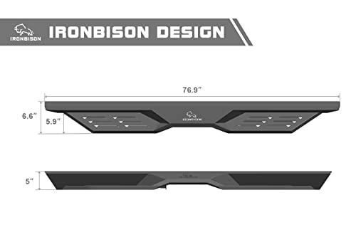 Ironbison Running Boards Side Steps Fit 2015-2023 Chevy Colorado/Gmc Canyon Crew Cab Pickup Truck Nerf Bars Drop Steps Off-Road Rock Slider Fine Textured Black #TOP3