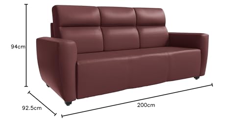 Image of Wakefit Sofa Set | 3 Year Warranty | Sofa 6 Seater, 6 Seater Sofa for Living Room, Wooden Sofa Set, Sofa Set 3+2+1 Seater - Belize(Romance : Sangria)