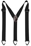 ZEAIFROOG Under Shirt Suspenders for Men or Women.1.5 In belt loop Heavy Duty Men's Black Suspenders for Jeans or Pants.