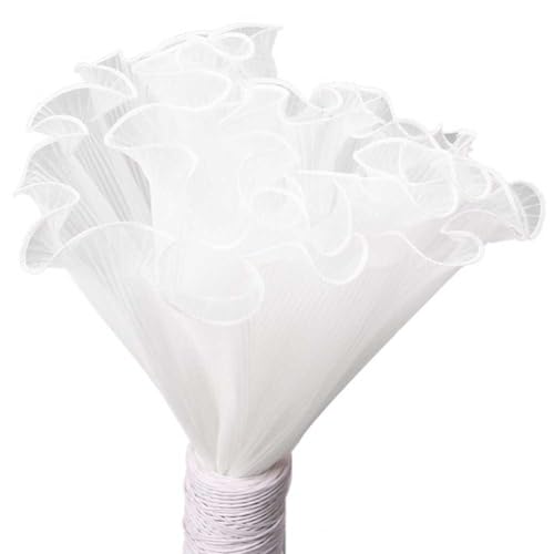Rouleau de maille pour bouquet de fleurs blanc ondulé idéal pour décorer vos tables de mariage