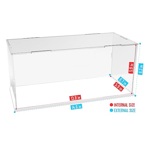 Image of Choowin Acrylic Display Case for Lego Ship in a Bottle for Lego Corvette for 1 /18 Diecast Car for Lego Car Display Thickened Clear Acrylic Display Cases for Collectibles Assemble Dustproof(White Base)