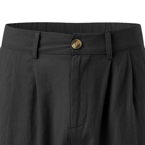 Pantalones Cortos Lino Hombre 3X-Large Negro miniatura 6