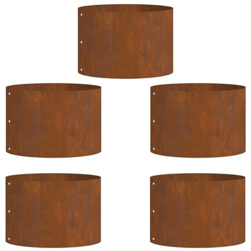 vidaXL Set de macetas de Acero corten Industrial | Diámetro de 30 cm | Uso Exterior | Material Duradero | Estética rústica | Fácil Mantenimiento | para jardín | Soporte Moderno | Maceta de Metal | D