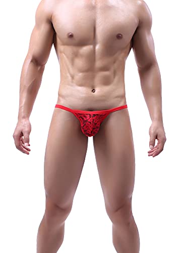 eywlwaar Mens G-String Thongs Underwear Sexy Low Rise Lace Panties3